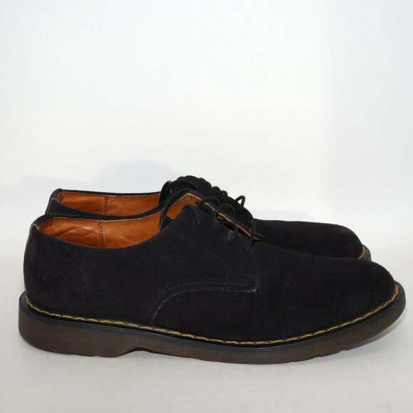 Vintage Made in England UK Dr. Martens Black Suede Oxford Lace Up 4 Eye Mens 11 - Picture 6 of 14